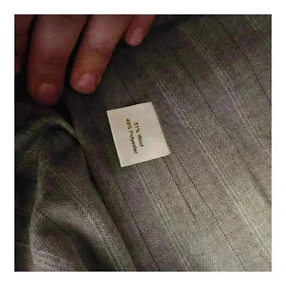 Joseph Abboud Blazer Jacket Men L Gray Two Button Elbow Patch Wool Classic Fit - Picture 3 of 5